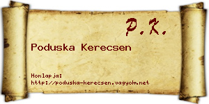 Poduska Kerecsen névjegykártya